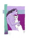 Muller con gato albino_SERIGRAFÍA_ESTAMPA
